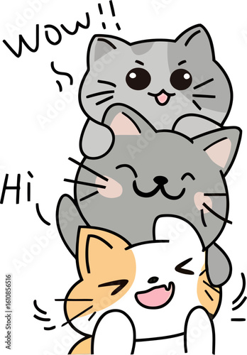 illustration vector abstract cute cats concept design for kids 