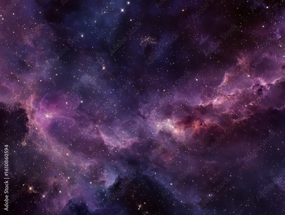 Fototapeta premium Ai generated image of vibrant purple and pink nebula with countless stars in the deep space