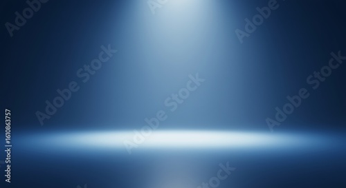 perspective floor backdrop blue room studio with light blue gradient spotlight backdrop background for display your product or artwork