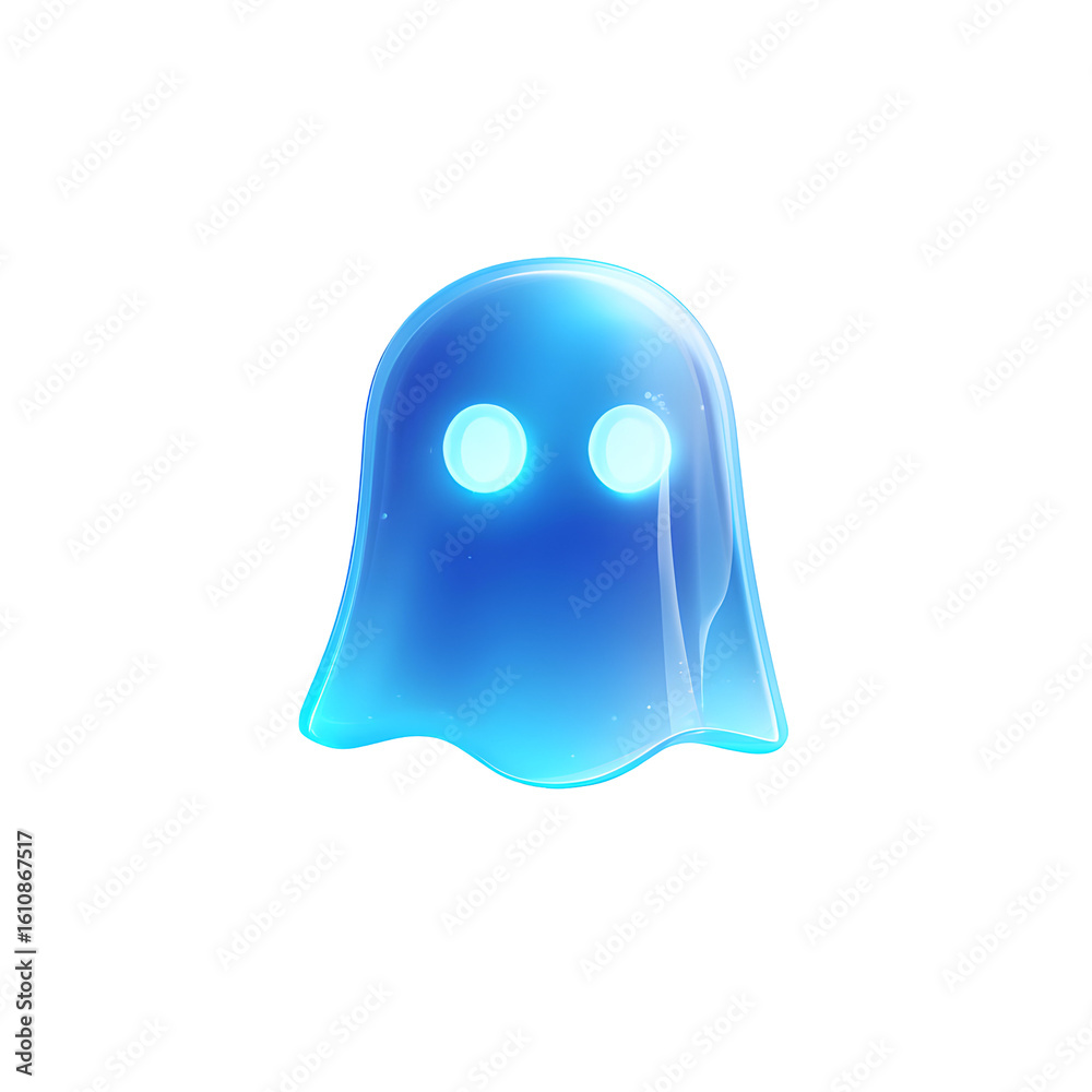 Fototapeta premium Glowing spectral figure on dark background evokes eerie atmosphere and ethereal presence