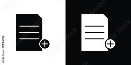 Add document icon vector illustration glyph style designs for web.