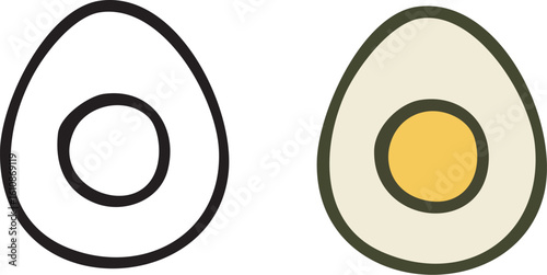 HardBoiled Egg Halves Vector Illustration.