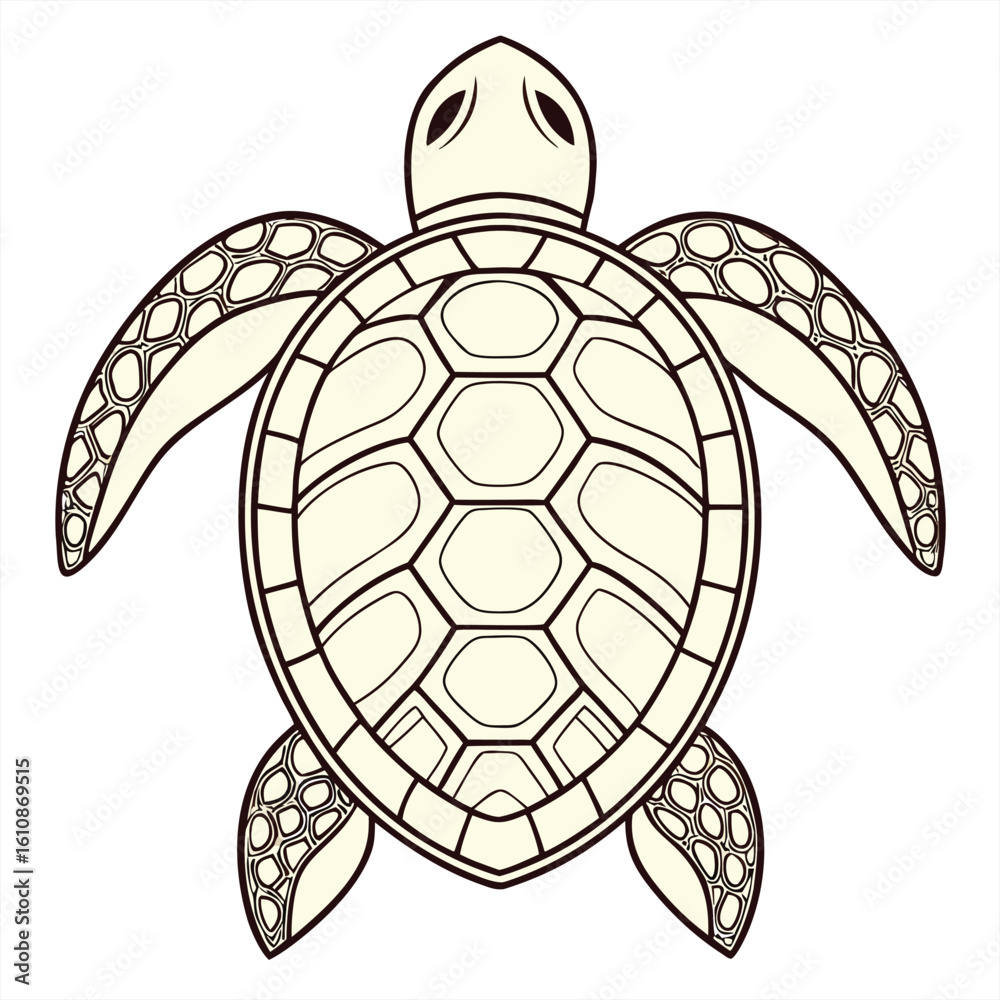 Fototapeta premium Turtle with patterned shell seamless style.