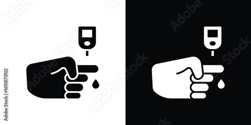 Blood sugar test icon vector illustration glyph style designs for web.