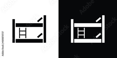 Bunk bed icon vector illustration glyph style designs for web.