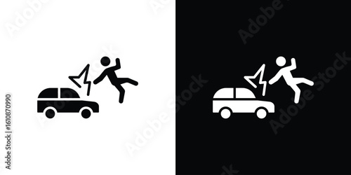 Car accident icon vector illustration glyph style designs for web.