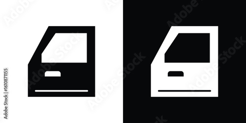 car door icon vector illustration glyph style designs for web.