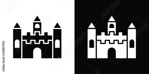 Castle icon vector illustration glyph style designs for web.