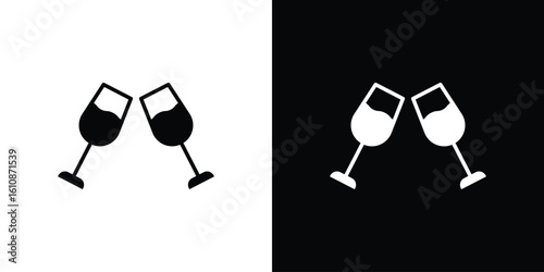 champagne glasses icon vector illustration glyph style designs for web.