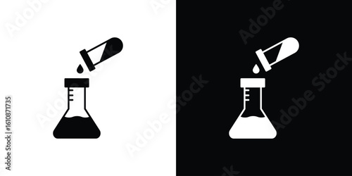 Chemical test icon vector illustration glyph style designs for web.