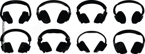 Silhouette Set of Headphones Collection