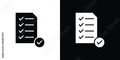 Clipboard check icon vector illustration glyph style designs for web.