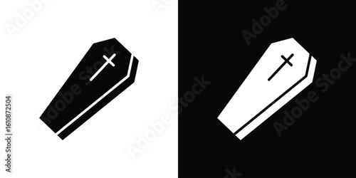 Coffin icon vector illustration glyph style designs for web.
