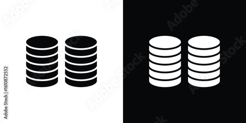 Coins stack icon vector illustration glyph style designs for web.