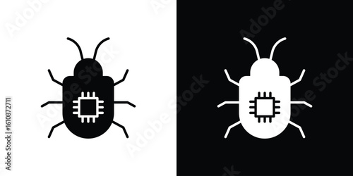 Computer bug icon vector illustration glyph style designs for web.