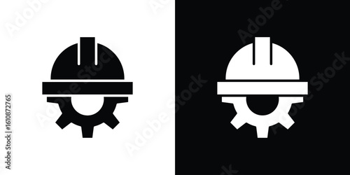 Construction worker icon vector illustration glyph style designs for web.