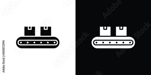 Conveyor belt icon vector illustration glyph style designs for web.