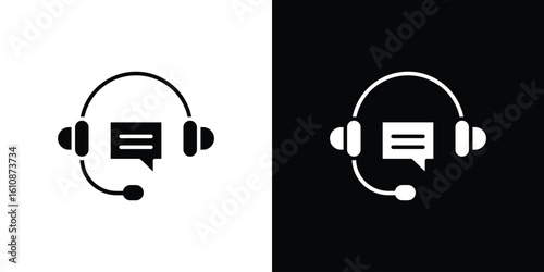Customer support icon vector illustration glyph style designs for web.