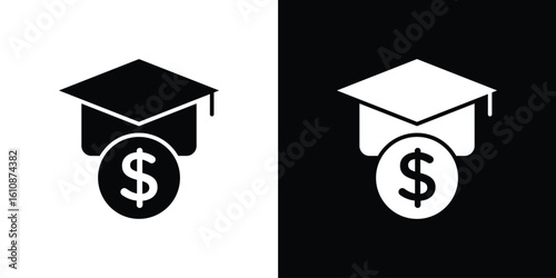 Education cost icon vector illustration glyph style designs for web.