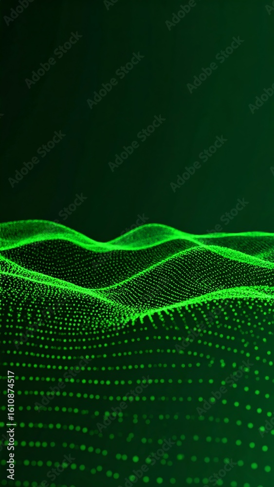 Obraz premium Abstract green digital landscape