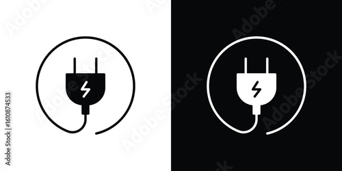 Electric plug icon vector illustration glyph style designs for web.