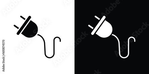 Electrical plug icon vector illustration glyph style designs for web.