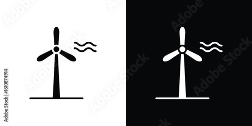 Eolic energy icon vector illustration glyph style designs for web.