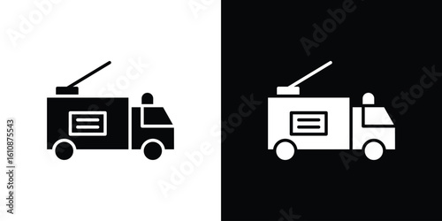 Fire truck icon vector illustration glyph style designs for web.