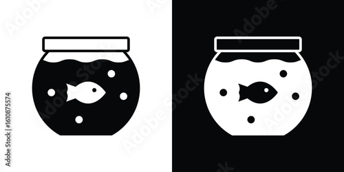 Fish bowl icon vector illustration glyph style designs for web.