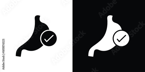 Good digestion icon vector illustration glyph style designs for web.