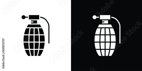 Hand grenade icon vector illustration glyph style designs for web.