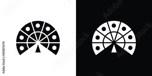 Hand fan icon vector illustration glyph style designs for web.