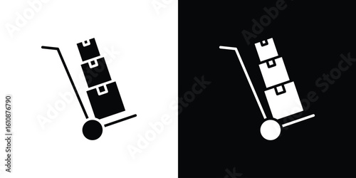 Hand truck icon vector illustration glyph style designs for web.