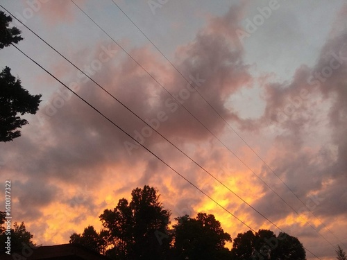 sunset in the city