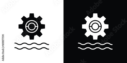 Hydro power icon vector illustration glyph style designs for web.
