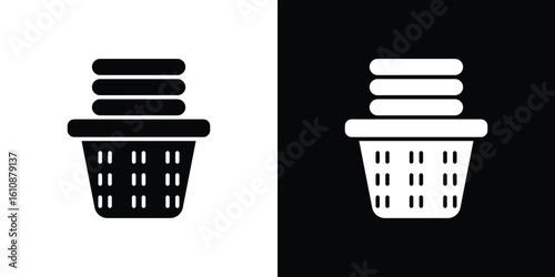 Laundry basket icon vector illustration glyph style designs for web.