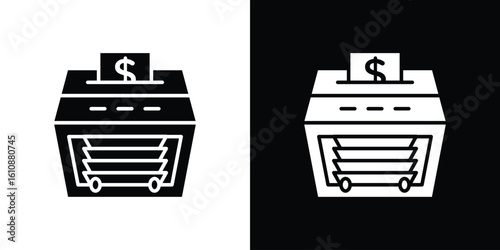 Money counting machine icon vector illustration glyph style designs for web.