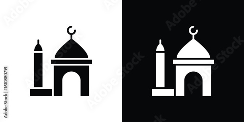 Mosque icon vector illustration glyph style designs for web.