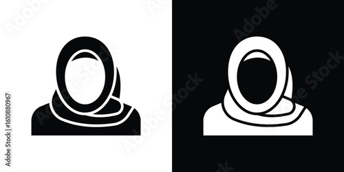 Muslim woman icon vector illustration glyph style designs for web.
