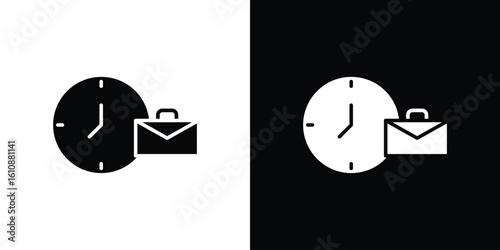 Office time icon vector illustration glyph style designs for web.