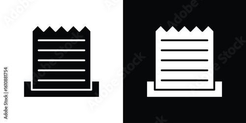 Paper receipt icon vector illustration glyph style designs for web.