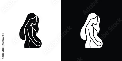 Pregnant woman icon vector illustration glyph style designs for web.