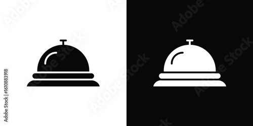 Reception bell icon vector illustration glyph style designs for web.