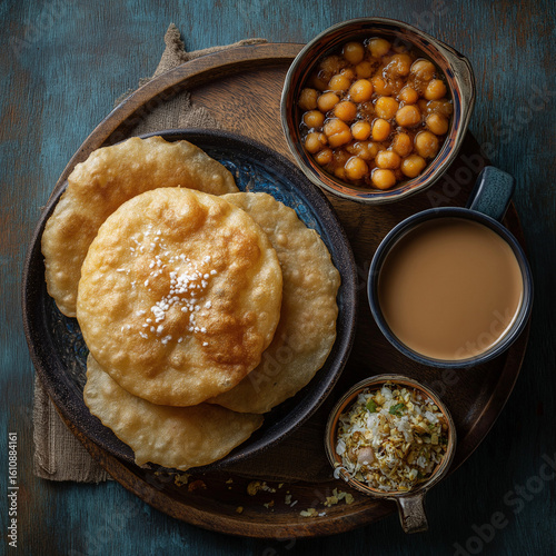  Traditional Pakistani breakfast with chai