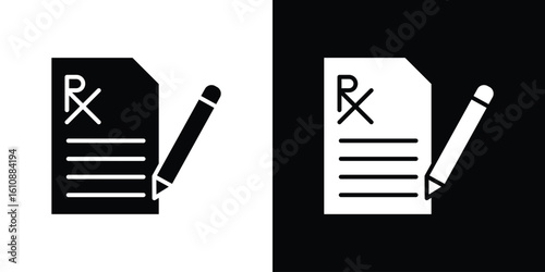 RX icon vector illustration glyph style designs for web.