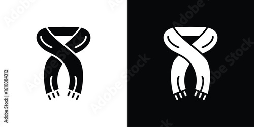 Scarf icon vector illustration glyph style designs for web.