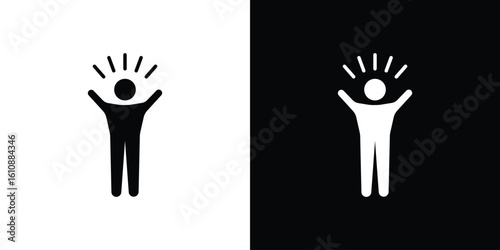 Self confidence icon vector illustration glyph style designs for web.
