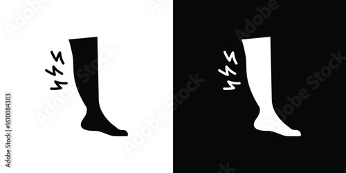 Shin pain icon vector illustration glyph style designs for web.