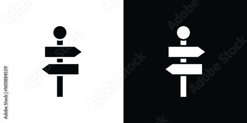 Signpost icon vector illustration glyph style designs for web.
