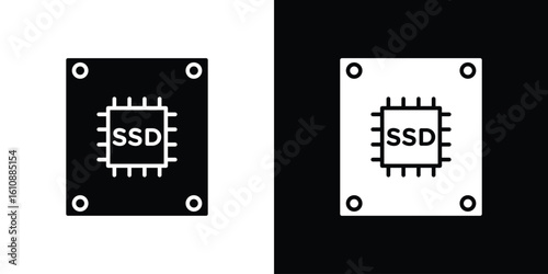 SSD drive icon vector illustration glyph style designs for web.